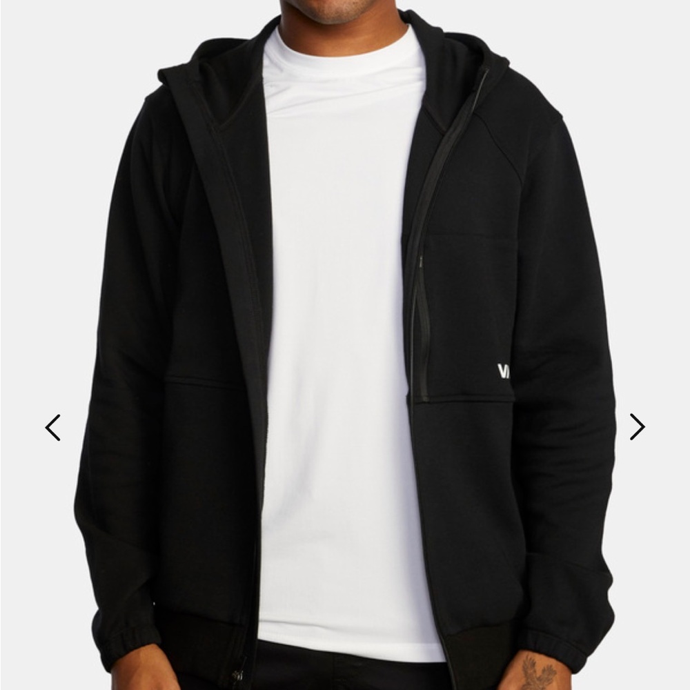 NWT RVCA Sport Tech II Black Zip-Up soft Hoodie size S - Picture 3 of 9
